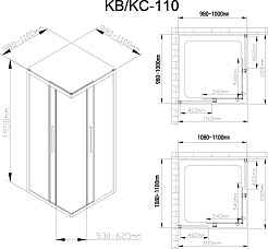 DTO  Душевой уголок KС 100-110 Chrome – фотография-8