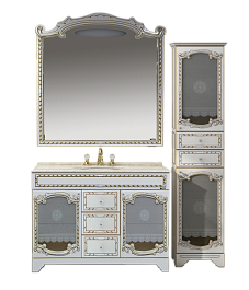 Misty Зеркало Элис 120 белое/патина – фотография-2