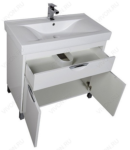 Aquanet Тумба с раковиной "Гретта 90" белая (179206) – картинка-9