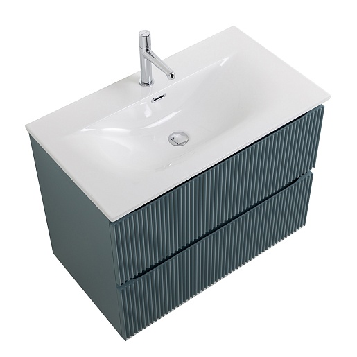 BelBagno Тумба с раковиной Uno 90 подвесная Голубой матовый с раковиной BB-8099-90 – фотография-8