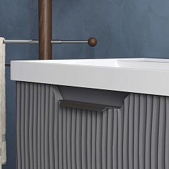 Equil Тумба с раковиной Mirage 80 1 ящик подвесная графит софт – фотография-7