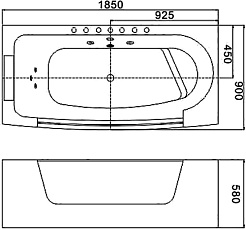 WeltWasser Акриловая ванна WW HB Starnberg 185x90 WT с гидромассажем – фотография-3
