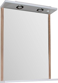 ASB-Mebel Зеркало Альпина 60 белое/дуб золотой – фотография-2