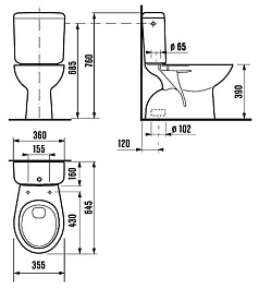 Jika Унитаз-компакт Zeta 2539.6 – фотография-5