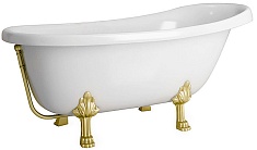 Фэма Ванна из литьевого мрамора Салерно (ножки золото, слив-перелив золото)