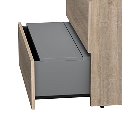 Am.Pm Тумба с раковиной Gem S 75 светлый дуб, напольная, с 3 ящиками – фотография-3