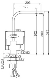 Frap Смеситель для кухни H60 F4360 хром – фотография-3