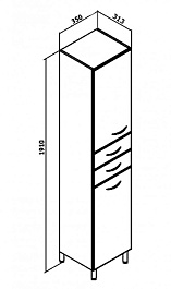 Runo Пенал для ванной Универсальный 35 с б/к L – фотография-3
