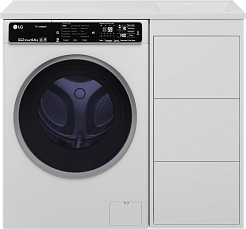 Brevita Тумба с раковиной Grafit 100 R под стиральную машину белая – фотография-1