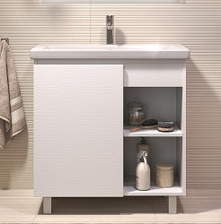 Vigo Мебель для ванной Milos 800-1-0 белая матовая – фотография-3