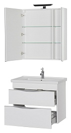 Aquanet Тумба с раковиной "Эвора 80" белая – фотография-3