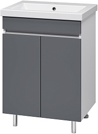 Misty Тумба с раковиной Майна 60 графит/белая – фотография-2