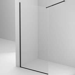 BelBagno Душевая перегородка Kraft KRAFT-L-1-70-C-NERO 70x195 профиль черный матовый стекло прозрачное – фотография-1