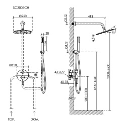 Sancos Душевой комплект Select SC3003CH хром – фотография-3