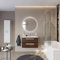 BelBagno Мебель для ванной Eco Cer-N 80 CZR-8095-80 орех шоколад софт ручки сатин – фотография-2