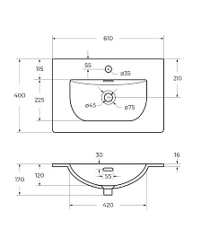 BelBagno Тумба с раковиной Kraft 39-60 Bianco Opaco с раковиной BB-8099-3-60 – фотография-3