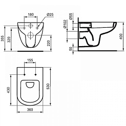 Ideal Standard Комплект: Tempo W990101 унитаз + инсталляция + кнопка – фотография-2