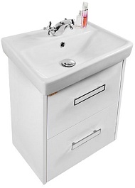 Водолей Тумба с раковиной Мона 55 с ящиками белая – фотография-1