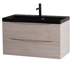 BelBagno Тумба с раковиной Marino 80 подвесная Rovere Grigio с раковиной 80/45 ART-AST-NERO – фотография-1