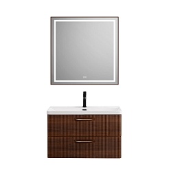 BelBagno Тумба с раковиной Due 80 подвесная Noce – фотография-10