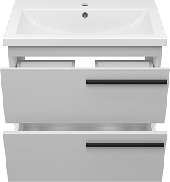 Misty Тумба с раковиной Ненси 70 подвесная серая матовая – фотография-3