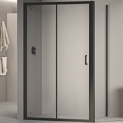 RGW Душевой уголок Passage PA-74B (PA-14B + Z-050-2B) 170x100 профиль черный стекло прозрачное – фотография-1