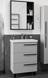 Misty Мебель для ванной Ненси 60 серая матовая – фотография-1