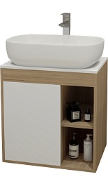 Teymi Тумба с раковиной Nura 70 дуб эврика/белый матовый T60528 раковина T50202 – фотография-1