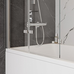 Teymi Шторка на ванну Anni 80x140 профиль хром стекло прозрачное – фотография-8