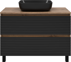 Brevita Мебель для ванной Dakota 100 дуб галифакс олово/черный кварц – фотография-3