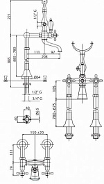 Cezares Смеситель LORD-VDP-01-Bi напольный для ванны – фотография-2