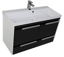 Aquanet Тумба с раковиной "Тиволи 100" черный – фотография-4