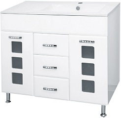 Misty Тумба с раковиной Квадро 90 R белая – фотография-1