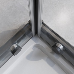 Cezares Душевой уголок Relax 304 RELAX-304-A-2-100-C-GM 100x100 профиль оружейная сталь стекло прозрачное – фотография-5