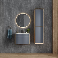 Onika Шкаф пенал Дайлер 35 подвесной графит/дуб сонома – фотография-6