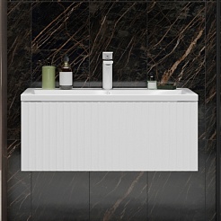 Mixline Тумба под раковину Вектор 90 подвесная белая – фотография-3