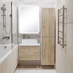 Runo Мебель для ванной Бари 60 Tre подвесная дуб крафт/белая – фотография-2