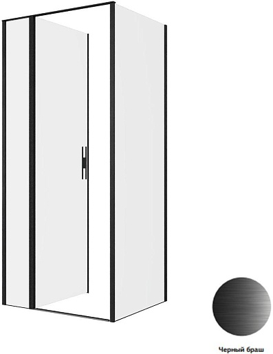 Allen Brau Душевой уголок Priority 90x80 3.31027.BBA/3.31042.BBA чёрный браш – фотография-4