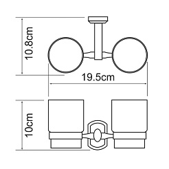 WasserKRAFT Подстаканник двойной "Oder K-3028D" – фотография-3