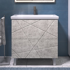 Vigo Мебель для ванной Geometry 800-0-2 Como бетон – фотография-5