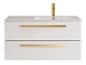 BelBagno Мебель для ванной Eco Cer-N 100 R bianco lucido ручки сатиновое золото – картинка-26
