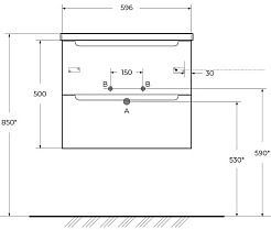 BelBagno Тумба с раковиной Etna 60 подвесная Bianco Lucido с раковиной BB-8099-60 – фотография-6