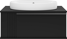 Brevita Тумба под раковину Savoy 80 подвесная черная матовая