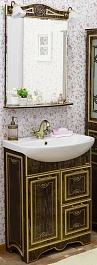 Sanflor Мебель для ванной Адель 65 венге, патина золото – фотография-1
