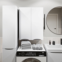 Vivon Шкаф-пенал Ostin 30L с бельевой корзиной белый матовый – фотография-8