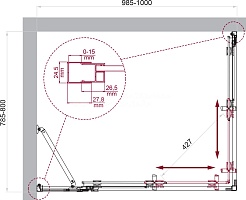 BelBagno Душевой уголок Luce 100/80 LUCE-AH-21-100/80-C-Cr профиль хром стекло прозрачное – фотография-6
