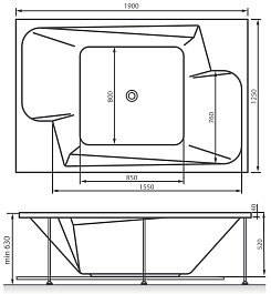 Vayer Акриловая ванна Ontario 190x125 – фотография-5