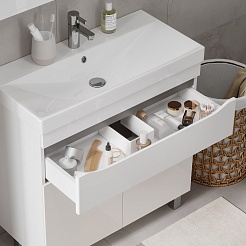 Volna Тумба с раковиной Lake 80.2D.1Y белая – фотография-5