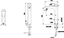 Bravat Смеситель для раковины Rhein F1429564BW-A-ENG матовый черный – фотография-2