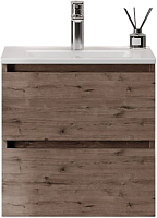 Teymi Тумба с раковиной Laina 50 подвесная дуб темный